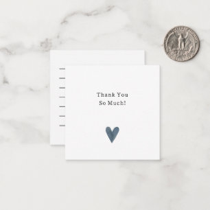 Cute Little Blue Heart Thank You Card