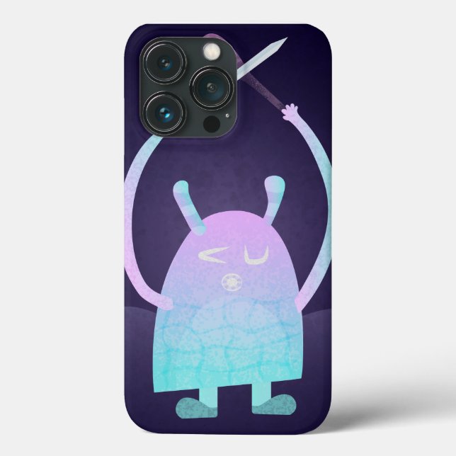 Cute Little Blue Monster Case-Mate iPhone Case (Back)
