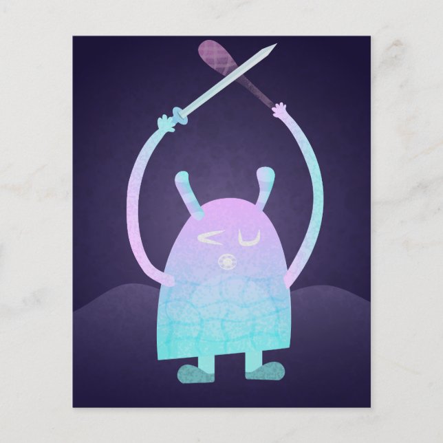 Cute Little Blue Monster Flyer (Front)