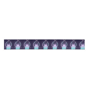 Cute Little Blue Monster Grosgrain Ribbon
