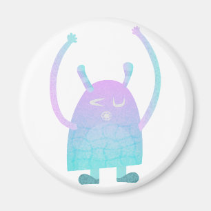 Cute Little Blue Monster Magnet