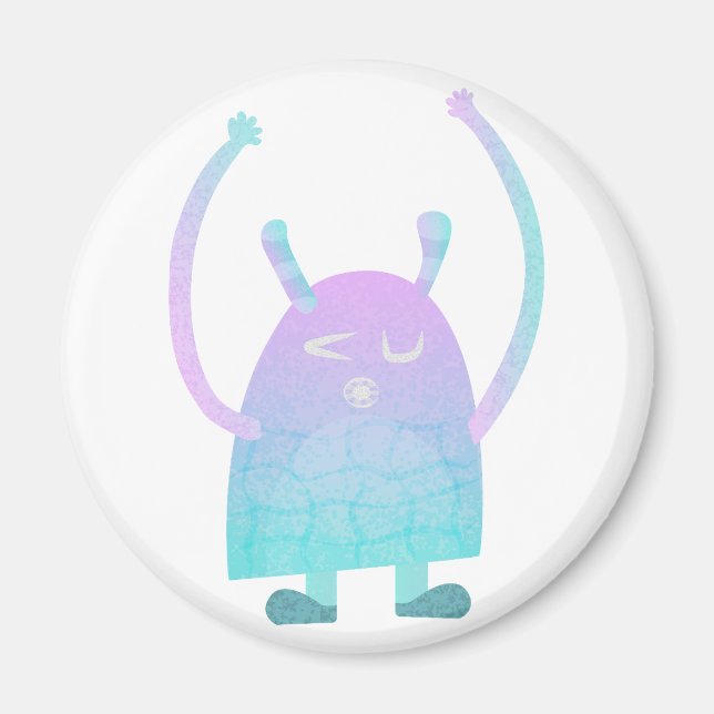 Cute Little Blue Monster Magnet (Front)