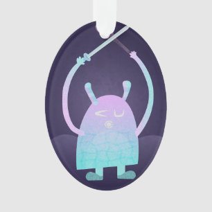 Cute Little Blue Monster Ornament