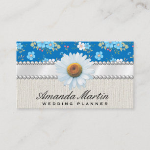 Cute Little Blue White Flowers Business Card