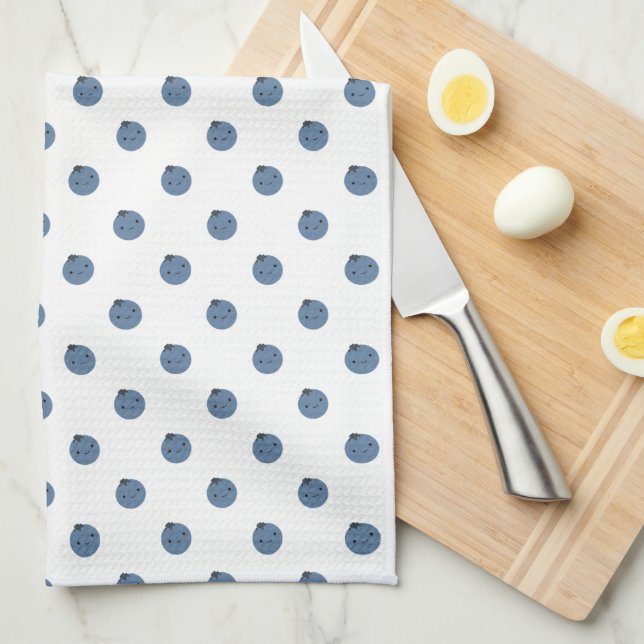 Cute Little  Blueberries   Tea Towel (Quarter Fold)
