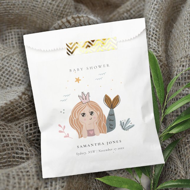 Cute Little Blush Sea Mermaid Girl Baby Shower Favour Bags (Creator Uploaded)