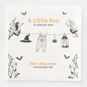 Cute Little Boo Clothesline Baby Shower  Napkin