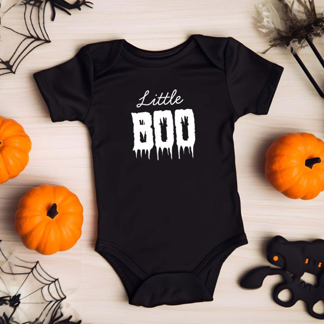 Cute Little BOO Drippy Script Fun Kid's Halloween Baby Bodysuit (Creator Uploaded)