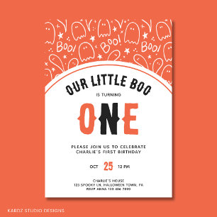 Cute Little Boo First Birthday Halloween Invitation