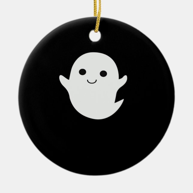 Cute Little Boo Fitted Ceramic Tree Decoration (Front)