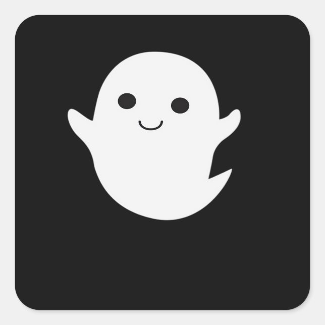 Cute Little Boo Fitted Square Sticker (Front)