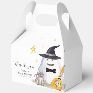 Cute Little Boo Ghost Boy Baby Shower Thank You Favour Box