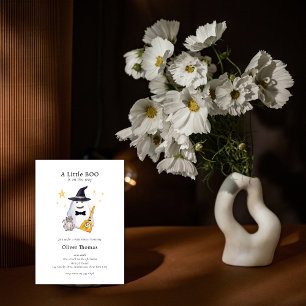 Cute Little Boo Ghost Hollaween Boy Baby Shower  Invitation