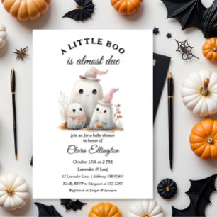 cute little boo girl First Halloween Baby shower Invitation