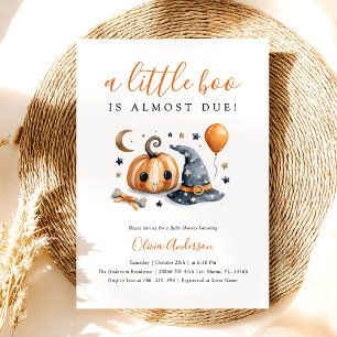 Cute Little Boo Halloween Baby Shower Invitation