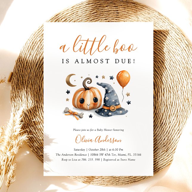 Cute Little Boo Halloween Baby Shower Invitation (Creator Uploaded)