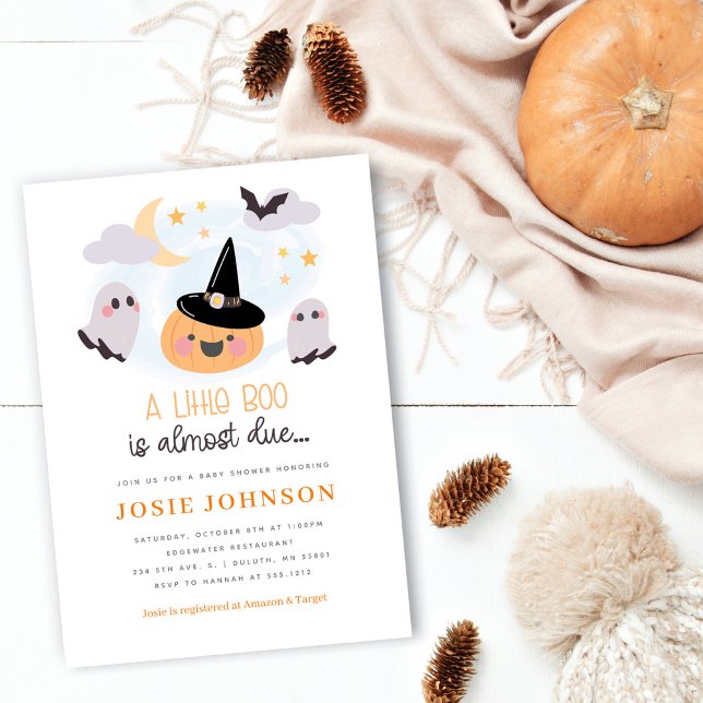 Cute Little Boo Halloween Baby Shower Invitation (Creator Uploaded)