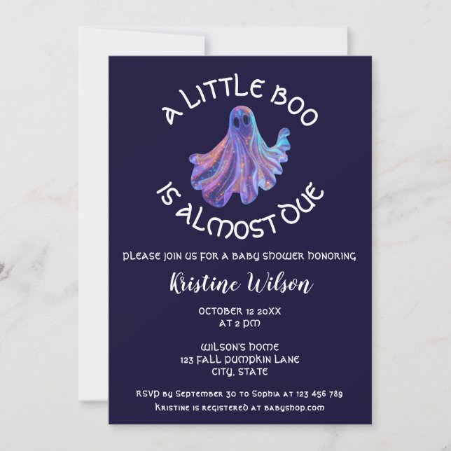 Cute Little Boo is Almost Due Baby Shower Invitation (Front)