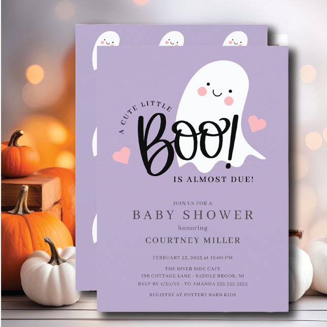 Cute Little Boo Is Almost Due Baby Shower Invitation (Creator Uploaded)