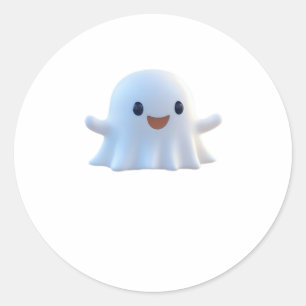 Cute Little Boo Retro Graphic Classic Round Sticker