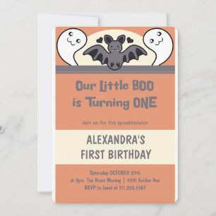 Cute Little boo Turning one Invitation
