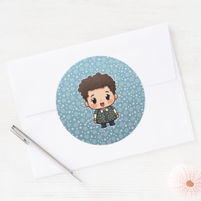 Cute little boy sticker (Envelope)
