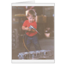 Cute Little Boy Using Tools