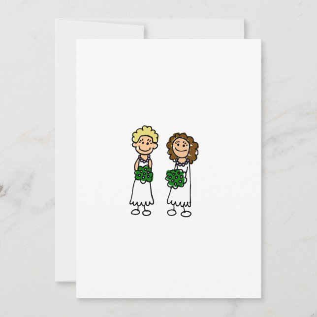 Cute Little Bride Lesbians Invitation (Front)
