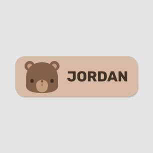 Cute Little Brown Bear with Personalised Name Tag