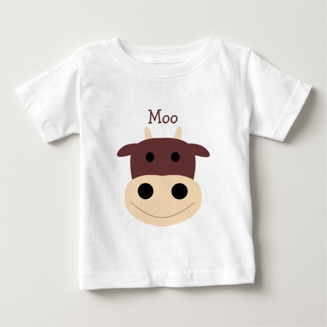 Cute little brown cow infant tshirt (Front)