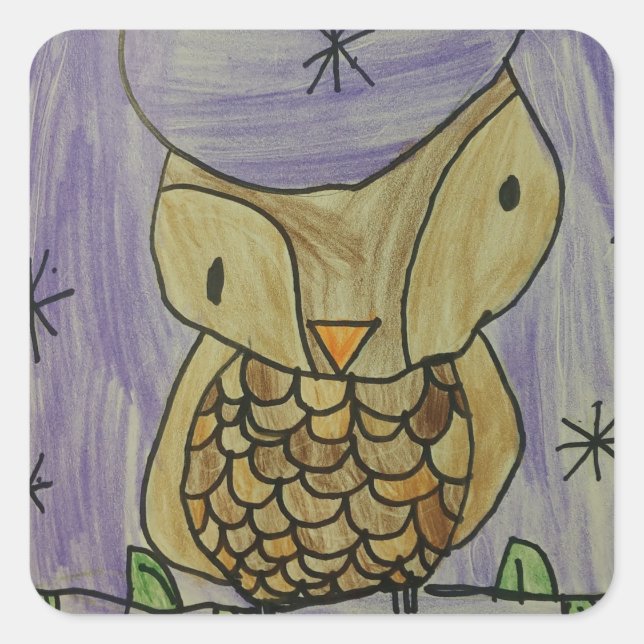 Cute little brown owl sticker (Front)