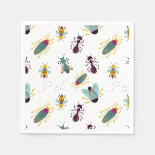 cute little bugs insects napkin