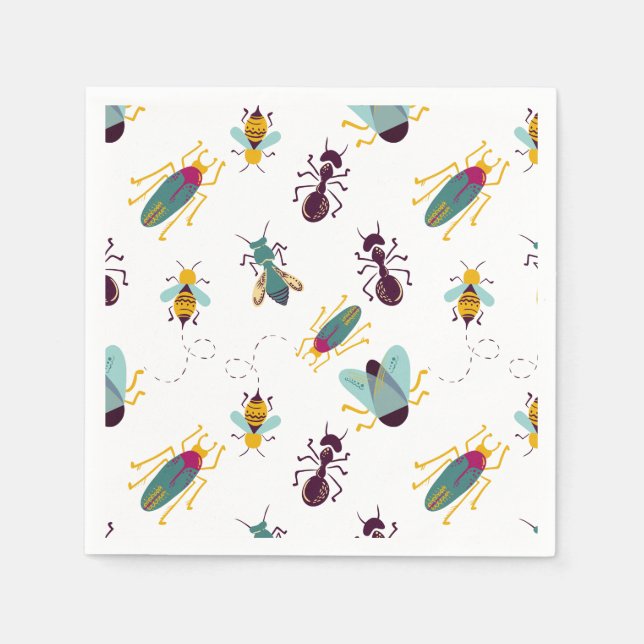 cute little bugs insects napkin (Front)