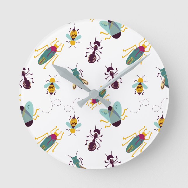cute little bugs insects wall clock (Front)
