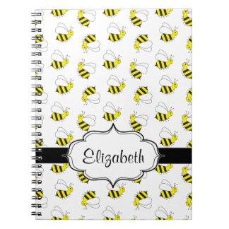 Cute Little Bumble Bee Pattern Notebook