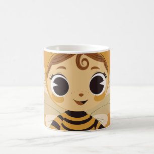 Cute Little Bumblebee Girl Character Illustration Coffee Mug