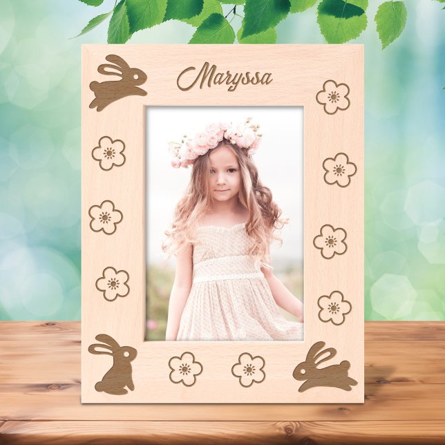 Cute Little Bunnies and Flowers 5x7 Etched Frames (Creator Uploaded)