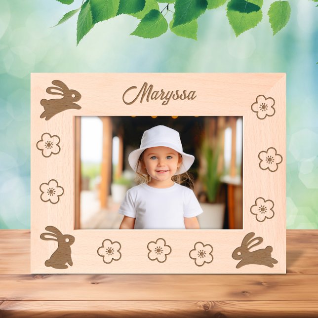 Cute Little Bunnies and Flowers 7x5 Etched Frames (Creator Uploaded)