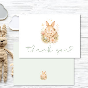 Cute Little Bunny Baby Shower Thank You Card