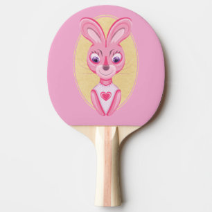 Cute little bunny girl cartoon ping pong paddle