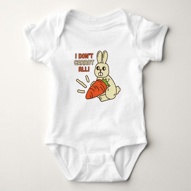 Cute Little Bunny Holding Its Carrot Baby Bodysuit (Front)