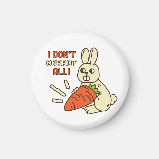 Cute Little Bunny Holding Its Carrot Magnet (Front)