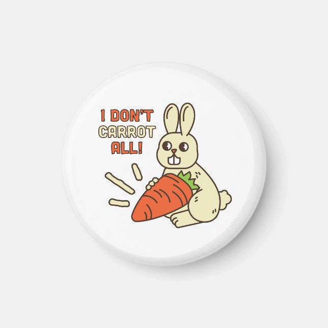 Cute Little Bunny Holding Its Carrot Magnet (Front)