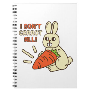 Cute Little Bunny Holding Its Carrot Notebook