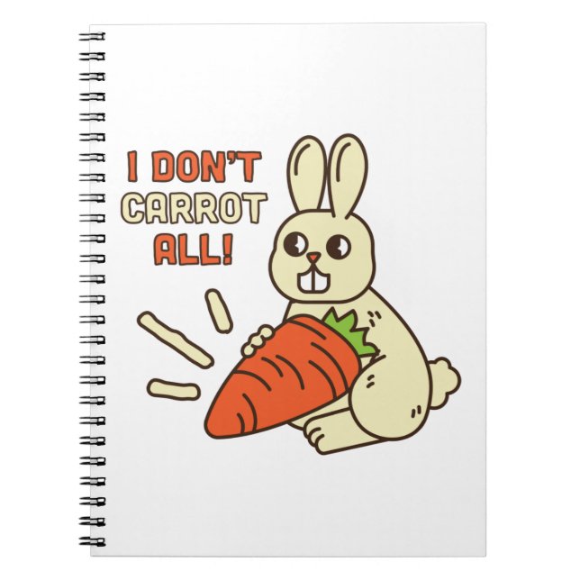 Cute Little Bunny Holding Its Carrot Notebook (Front)