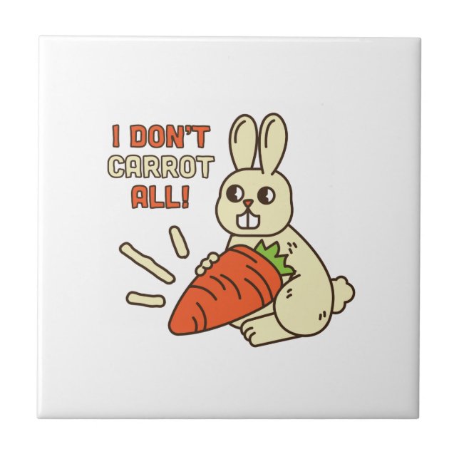Cute Little Bunny Holding Its Carrot Tile (Front)