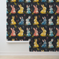 Cute Little Bunny Pattern Chalk Drawing