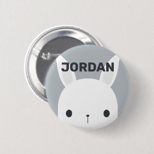 Cute Little Bunny Rabbit with Personalised Name 6 Cm Round Badge