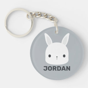 Cute Little Bunny Rabbit  with Personalised Name Key Ring