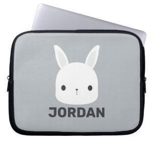 Cute Little Bunny Rabbit with Personalised Name Laptop Sleeve
